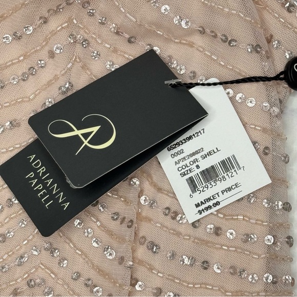 NWT Adrianna Papell Sleeveless Blousen Beaded Mini Dress Sz 8 Pink Glam Cocktail - Picture 3 of 10